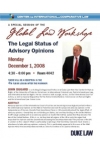 event poster: A Special Session of the Global Law Workshop: John Dugard, visiting professor at Duke Law